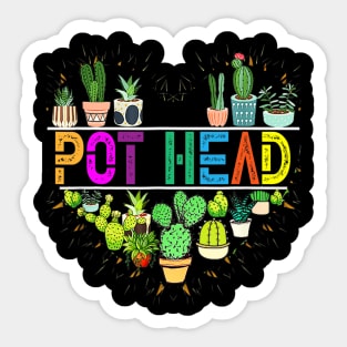 Plant Lover And Gardener Pot Head Succulent Sticker